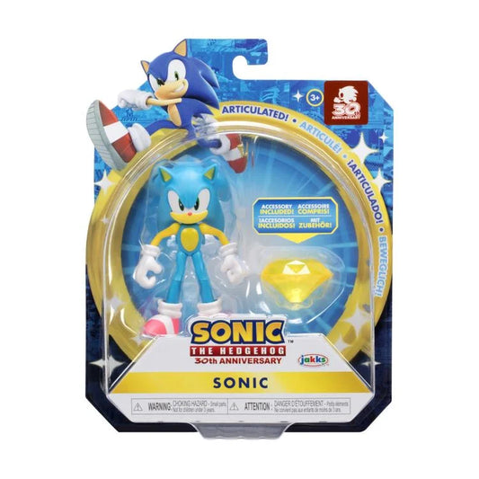 Sonic The Hedgehog 30th Anniversary Wave 6 4" Sonic with Yellow Chaos Emerald