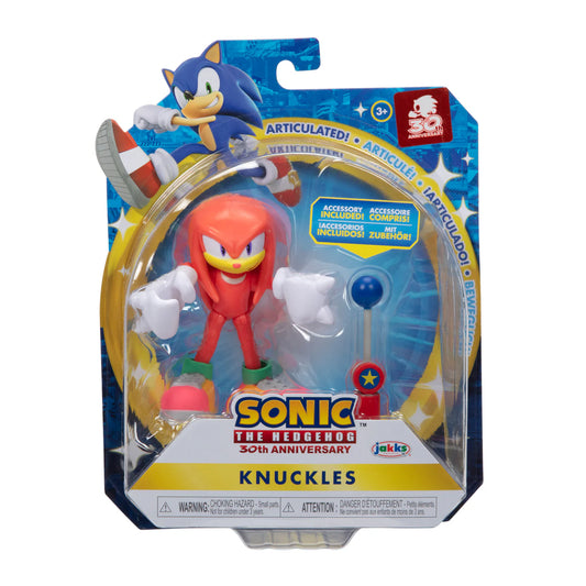 Sonic The Hedgehog 4-Inch Action Figure Modern Knuckles with Blue Checkpoint Collectible Toy