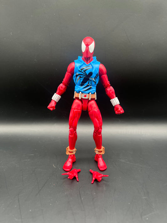 Marvel Legends Scarlet Spider 6" Figure Ben Reilly Spider-Man Retro card Incomplete