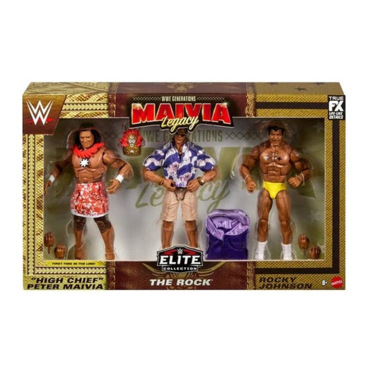 Mattel WWE Generation Maivia Legacy Elite Collection The Rock 3 Figure Pack