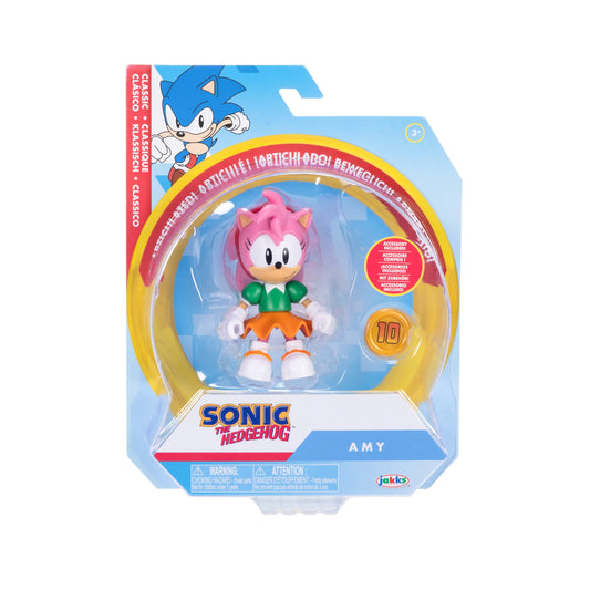 Sonic The Hedgehog Wave 19 Classic Amy With Super Ring 4-Inch Action Figure